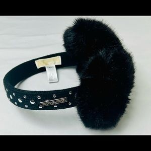 MICHAEL Michael Kors Black Studded Fur Headband